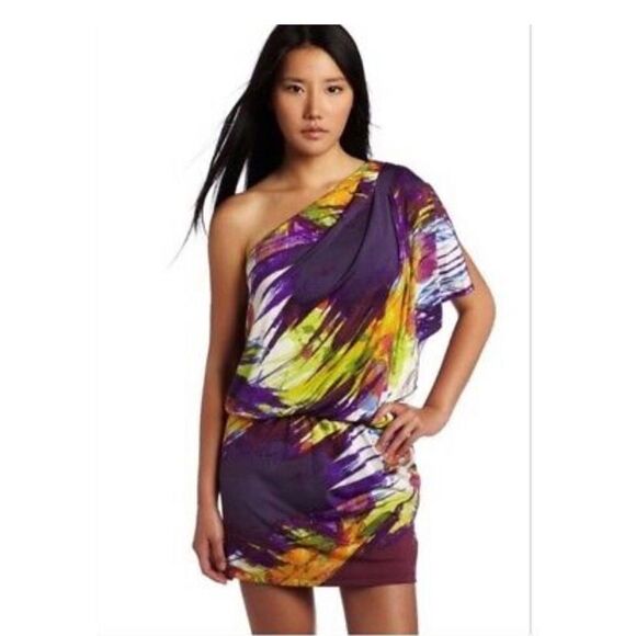 Jessica Simpson 1 Shoulder Impressionist dress XS - Picture 1 of 11